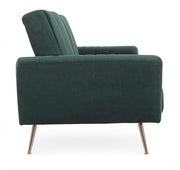 Divano letto tre posti in velluto Verde Scuro JOHNNY 210x83x h85 cm