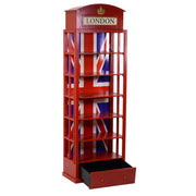 Mobile libreria rosso 6 piani + 1 cassetto cm 48x27h146