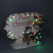 Scritta resina bianco rosso con led cm45x12h36