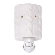 Bruciaessenze plug ceramica trecce bianco  cm10,4x7,9h12,7