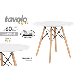 Tavolo tondo moderno urban industrial bianco  cm 60