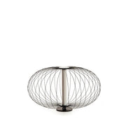 Lampada da tavolo led paralume in acciaio nero lucido  50x50xh. 29 cm