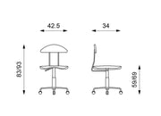 Sedia in polipropilene blu 342,5x83/93h cm