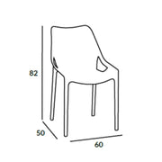 Sedia in polipropilene Bianca BILROS 60x50x h82 cm