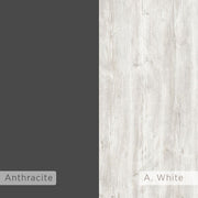 Porta TV Klappe antracite con ante bianche vintage e due mensole 56,50x125,50x33 cm