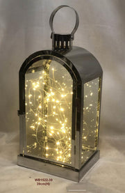 Lanterna led metallo nero cm20,2x15,2h38,5-46