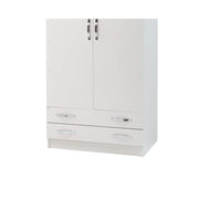 Armadio 2 ante con cassettiera  Bianco Frassinato Cm 91x52xH 210