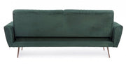 Divano letto tre posti in velluto Verde Scuro JOHNNY 210x83x h85 cm