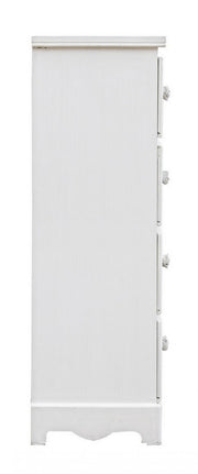 Cassettiera da camera in MDF quattro cassetti Bianca BLANC 31,5x26x h80 cm