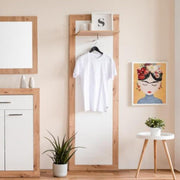 Pannello appendiabiti Wien 43 da ingresso rovere bianco