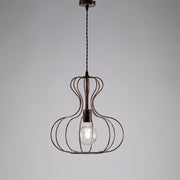 Lampadario industrial sospensione in ferro Nero e Rame urban 35x h40 cm