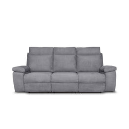Divano Milano 3 posti 2 recliner manuali grigio