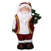 Babbo natale resina con albero rosso cm28x18h42,5
