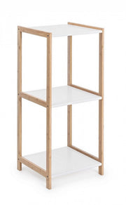 Scaffale Brooklyn bagno cucina bianco bamboo
