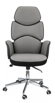 Poltrona ufficio con braccioli in tessuto Grigio Scuro ARMSTRONG 64x69 x h118,5/128 cm