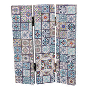 Paravento stampa 3 ante maioliche cm 120,6x2,5xh180,6x2,5xh180