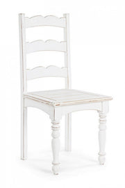 Sedia in legno stile rustico bianco shabby