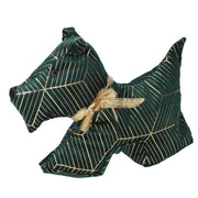 Green dog fabric doorstop cm35x5h26