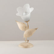 Lumetto in ferro Avorio Oro una luce vetro Alabastro Bianco 19x h36 cm