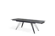 Tavolo allungabile grigio vintage-nero opaco 90 cm x 160-240  cm cm H. 76 cm