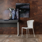 4x Sedia in similcuoio e seduta bianca 49x56x82h cm