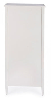 Cassettiera stretta da camera in legno sei cassetti Bianca EUNICE 56x36x h119 cm