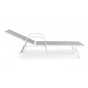 Lettino Arent in acciaio e con braccioli bianco cm 195