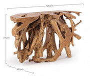 Consolle in legno di radice di Teak