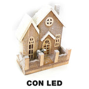 Casetta legno con led naturale cm26x14h30