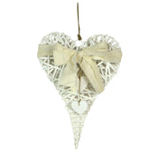 Cuore vimini bianco con fiocco cm35x50x6