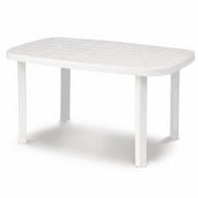 Tavolo da giardino in resina ovale bianco Otello 140x80x72 cm