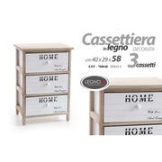 Cassettiera 3 cassetti bagno cucina Home anticato shabby cm 40 x 29 x 58 h