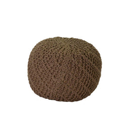 Pouff tessuto crema tondo