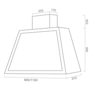 Cappa aspirante GARAGE LISCIO in acciaio inox silver cm 110