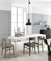 Tavolo allungabile in melaminico bianco 130/210x80x76h cm