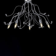 Plafoniera in ferro cromato lucido con strass in cristallo 5 luci