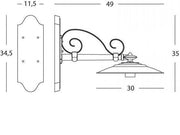 Applique Corta E27  linea antique  grafite