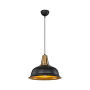 Lampada a sospensione Rena ASZ1341 metallo nero interno oro