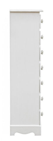 Cassettiera legno bianco 7 cassetti Blanc cm 29 x 23 x89