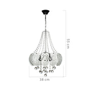 Lampada da soffitto Yon MDL3973 argento vetro decorato e pietre effetto cristallo