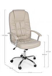 Poltrona da ufficio in ecopelle Dehli tortora