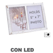 Rectangular white wooden photo frame cm27x20x3
