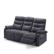 Divano 3 posti con 2 recliner elettrici grigio scuro L 198 x P 92 x H 109 cm