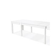 Tavolo allungabile in legno nobilitato bianco frassinato 160-320x90 cm
