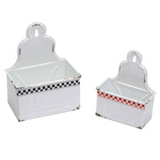 Metal rack 1-2 white red black cm19x12h24