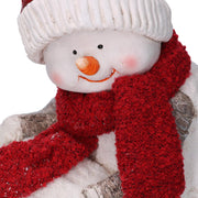 Pupazzo di neve resina con palla led bianco cm31,5x20,5h41