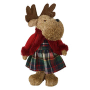 Red and green fabric reindeer cm18x10h30