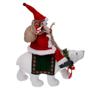 Babbo natale tessuto su orso rosso cm30x10h36