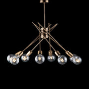 Lampadario moderno urban industrial in ferro spazzolato cm 64