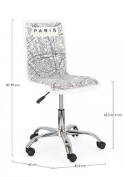 Sedia ufficio acciaio similpelle Young Paris cm 42,5 x 40 x 87